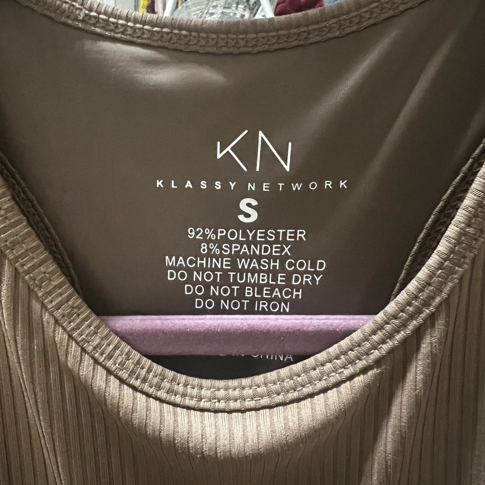 Klassy Network Brown Ribbed Bodysuit - Picture 5 of 7
